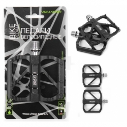 Педали с 3-мя пром.подшипниками, 95*90,  аллюм. черные