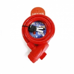 Замок трос 12*1200мм, Vinca sport красный, защита от влаги