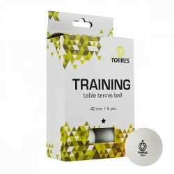 Шарик для н/т 1* Torres Training 40+,  белый