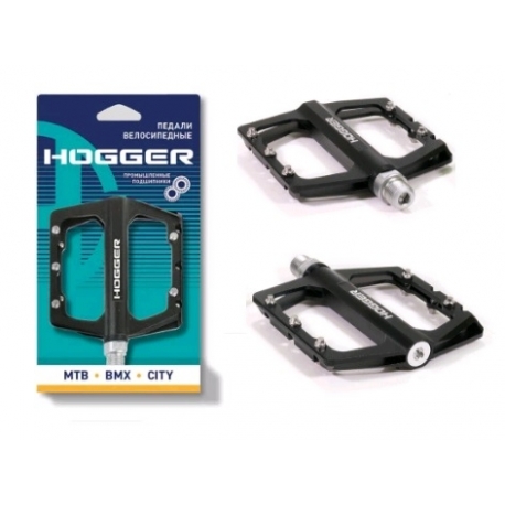 Педали HOGGER PLATFORM алюм., 112x101мм, 9/16, со смен. шипами, пром.