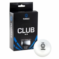 Шарик для н/т 2* Torres Club 40+, белый