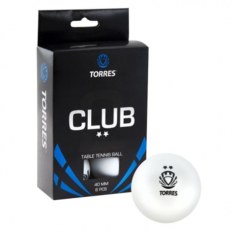 Шарик для н/т 2* Torres Club 40+, белый