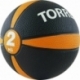 Медбол TORRES 2 кг, резина, диаметр 19,5 см, черно-оранжево-