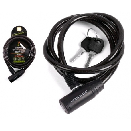 Замок трос 8*1200мм, Vinca sport черный