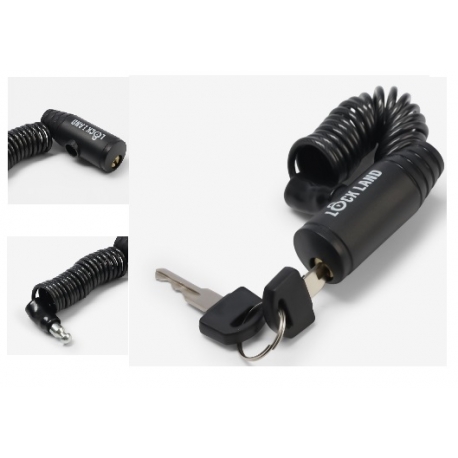 Замок навесной велосипедный LOCKLAND, пружинный, 3х1200 мм, английский ключ