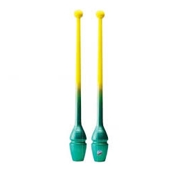 Булавы для художественной гимнастики Sasaki M-34G(BRYxG) 44 см желто-зелёные