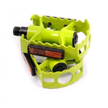 Педали Vinca sport VP 04 алюм., лайм, 95х65 мм