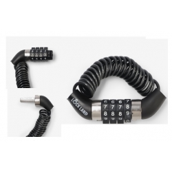 Замок навесной велосипедный LOCKLAND, пружинный, 3х1200 мм, кодовый замок