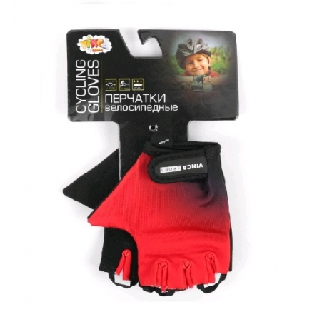 Велоперчатки Vinca sport,  детские, черно-красные
