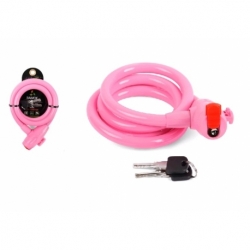 Замок трос 12*1200мм, Vinca sport розовый, защита от влаги