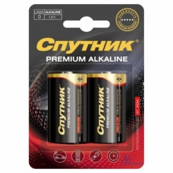 Элемент питания Спутник LR20 Premium Alkaline