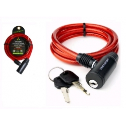 Замок трос 8*1200мм, Vinca sport красный