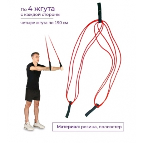 Эспандер лыжника-боксёра Indigo 4 шнура