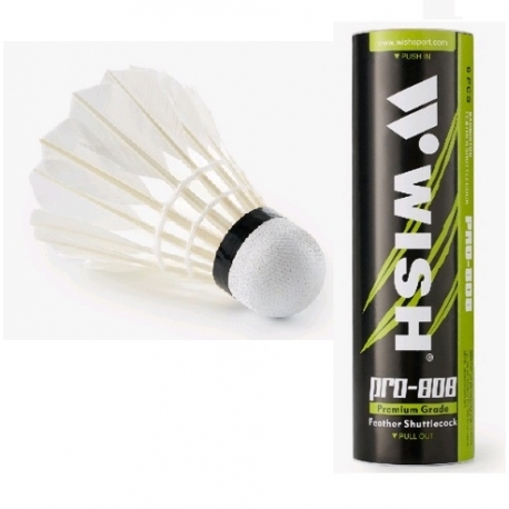 Волан для бадминтона Wish S-808 (перо) 6 шт