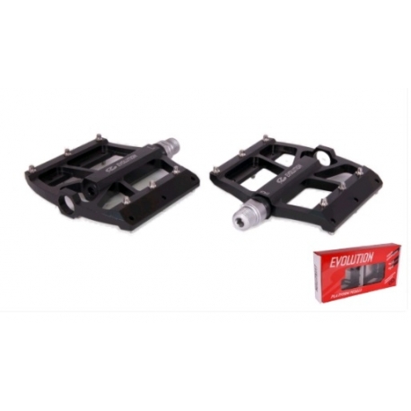 Педали EVOLUTION PLATFORM алюм. CNC, 112x105мм,9/16, смен. шипы, 3 промподш., черные