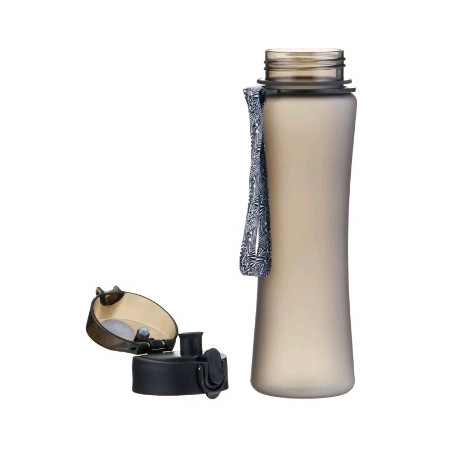 Бутылка 600 мл для воды, черная, с поильником